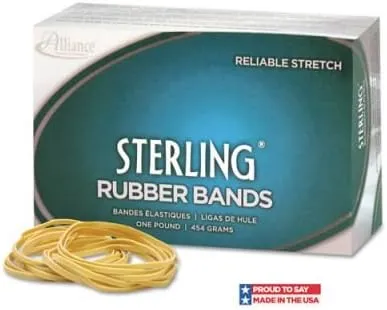 Alliance 24105 Sterling Ergonomically Correct Rubber Band, #10, 1-1/4 x 1/16, 5000 Bands/1lb Bx