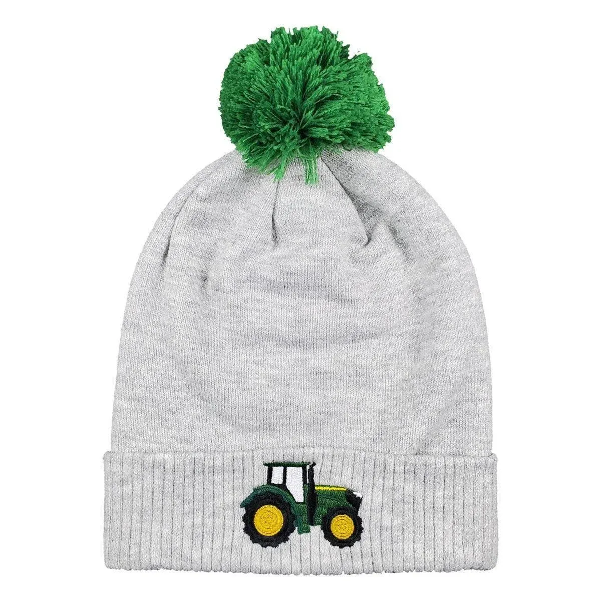 John Deere Kids&#039; Gray Tractor Stocking Knit Beanie