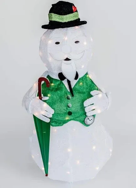 36" Tinsel Sam The Snowman w/Umbrella Rudolph The Red Nosed Reindeer Christmas Decoration