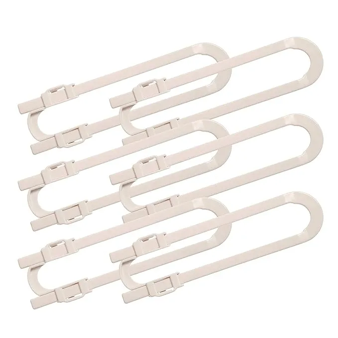 (6-Pk) Tee-Zed Cabinet Glide Lock Extra Long White T930 