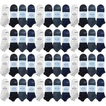 48 Pair BILLIONHATS Women s Low Cut Ankle Socks Thin Lightweight Breathable Wholesale Sport Bulk Socks Size 9-11 (48 PACK ASSORTED)