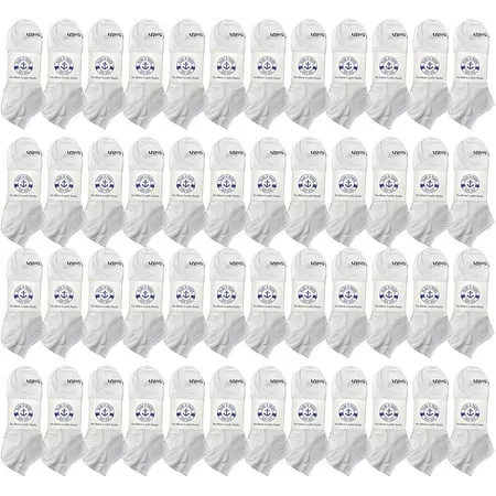 SOCKS NBULK 48 Pair Women s Low Cut Ankle Socks Thin Lightweight Breathable Wholesale Sport Bulk Socks Size 9-11 (48 PACK WHITE)