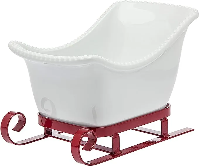 Sleigh Serving Bowl In White