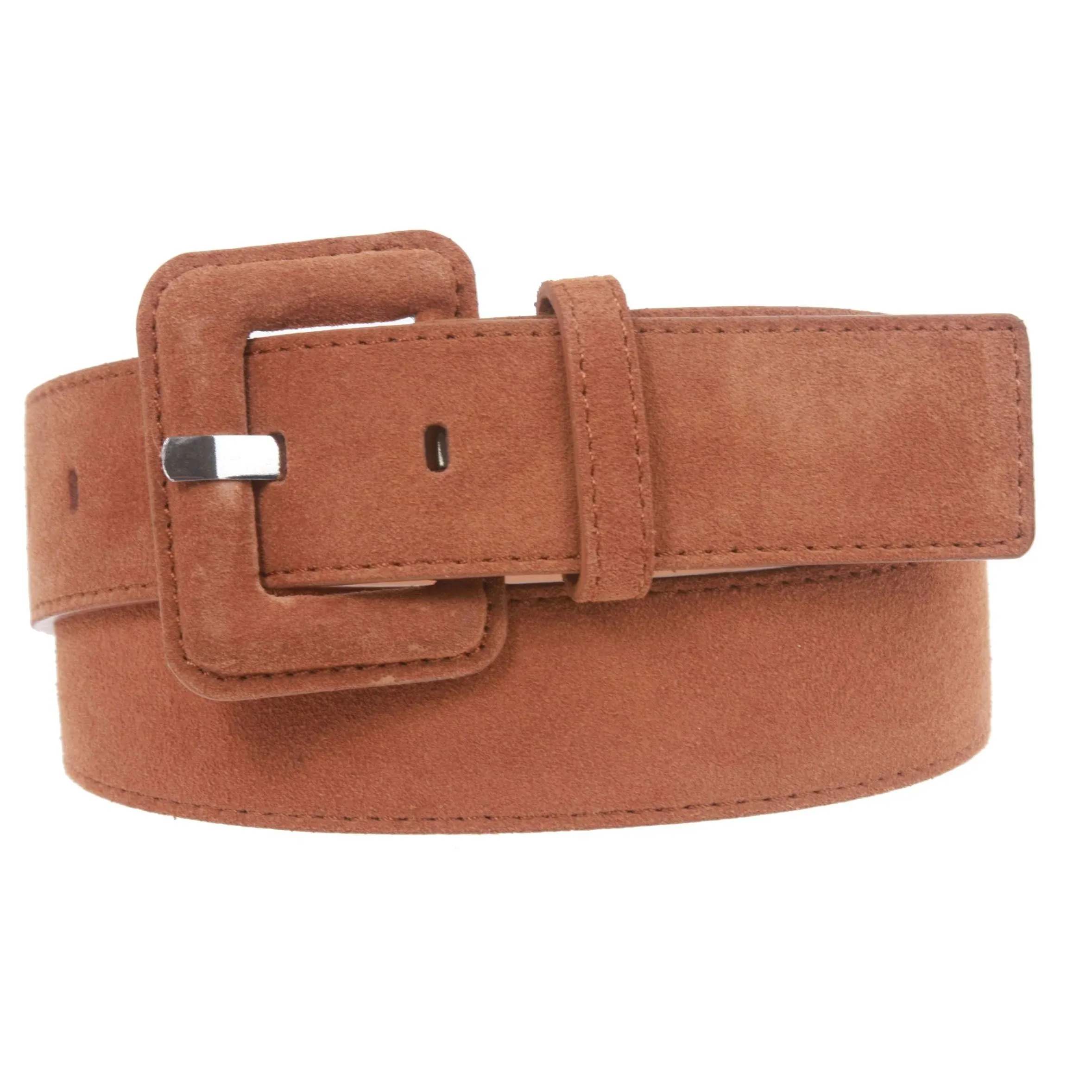 beltiscool 1 1/2" Inch Stitching-Edged Suede Leather Belt