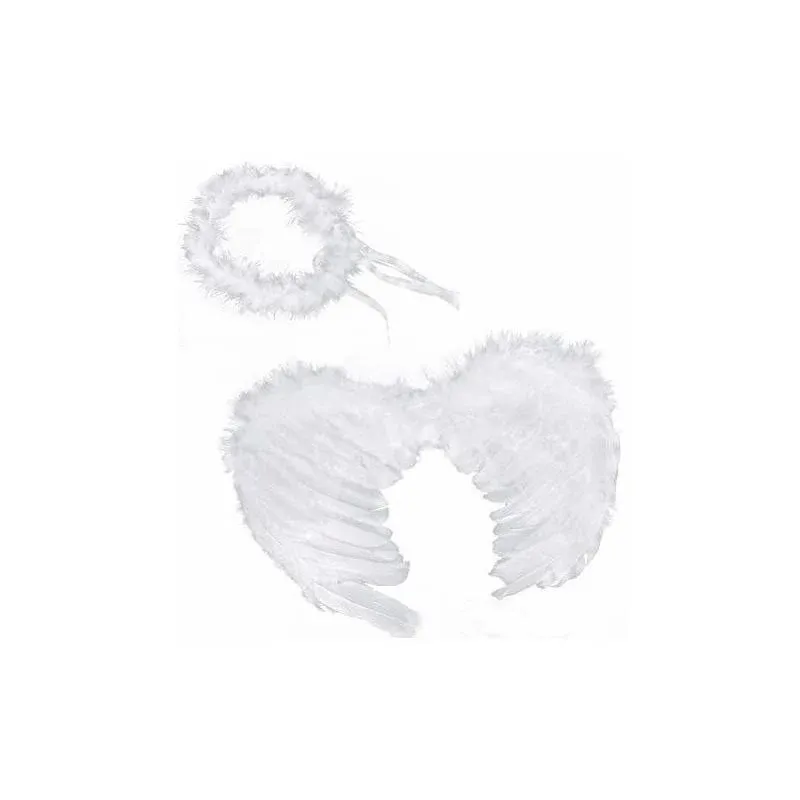 RUIZSH Angel Feather Wings and Halo Headband for Cosplay, Party Costumes