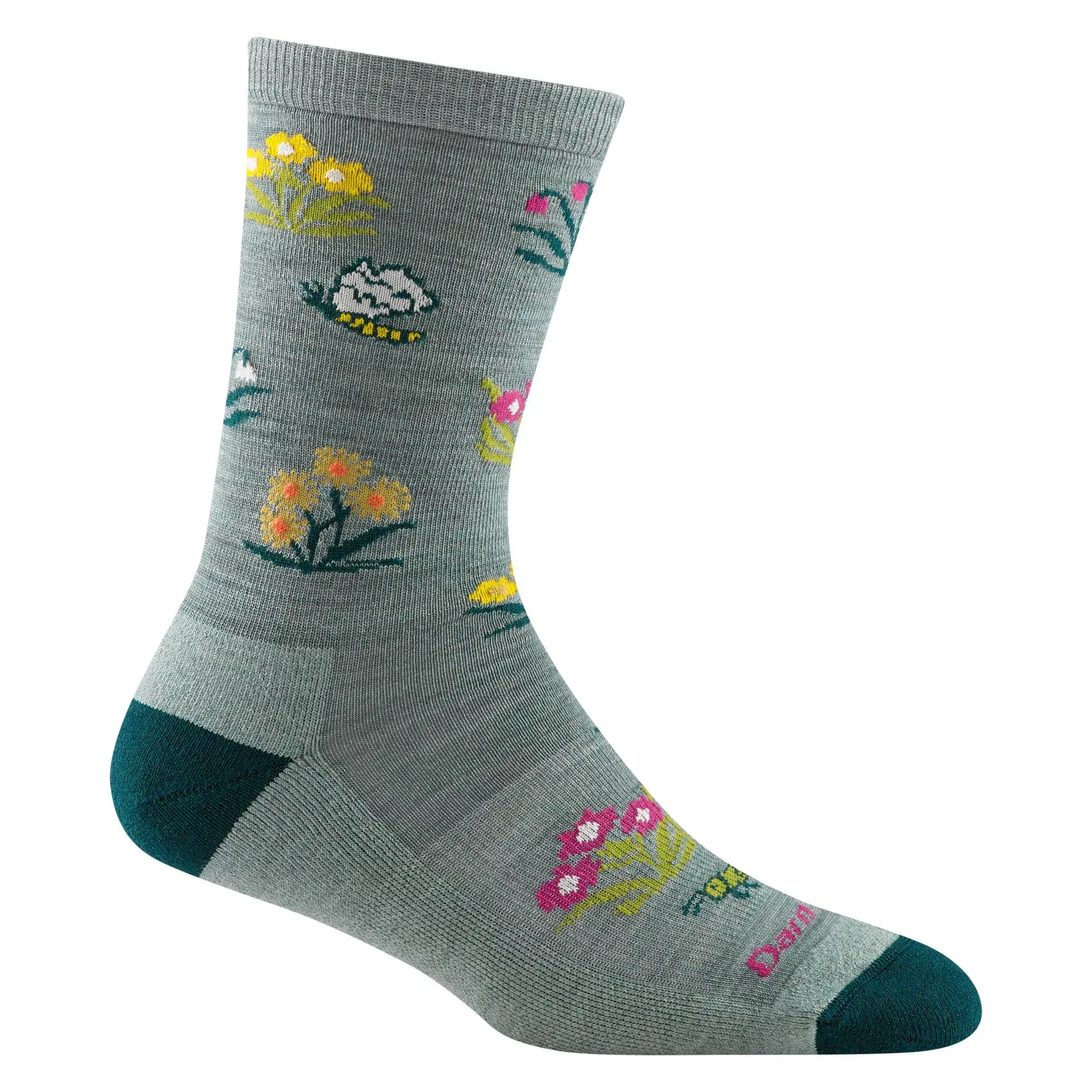 Women's Seafoam Cottage Bloom Light Cushion Wool Socks