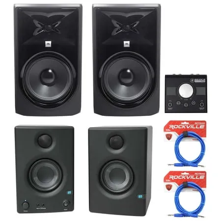 (2) JBL 308P MkII 8 Monitor Speakers+3.5 Presonus Speakers+Studio Controller