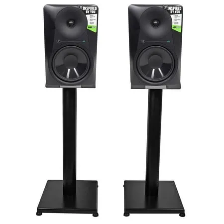 Pair Mackie MR824 8” 85 Watt Powered Active Studio Monitor Speakers+21 Stands