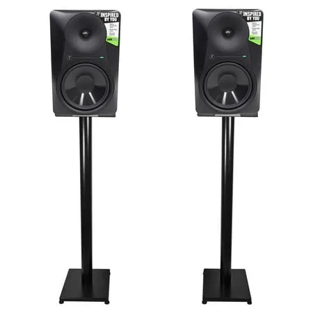 Pair Mackie MR824 8” 85 Watt Powered Active Studio Monitor Speakers+37 Stands