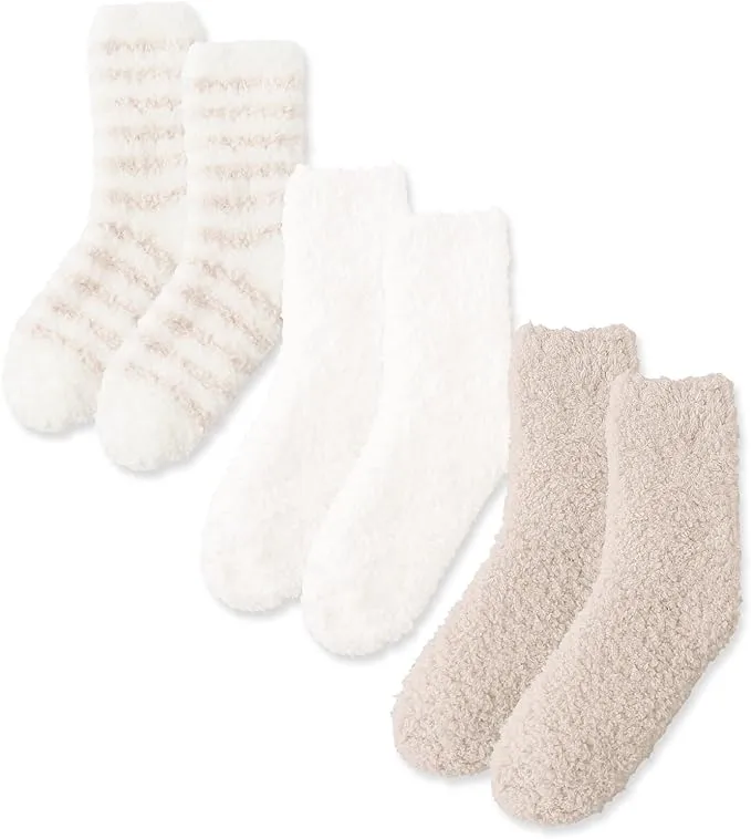 Fuzzy Socks for Women Cozy Fluffy Slipper Socks Microfiber Soft Warm Winter C...