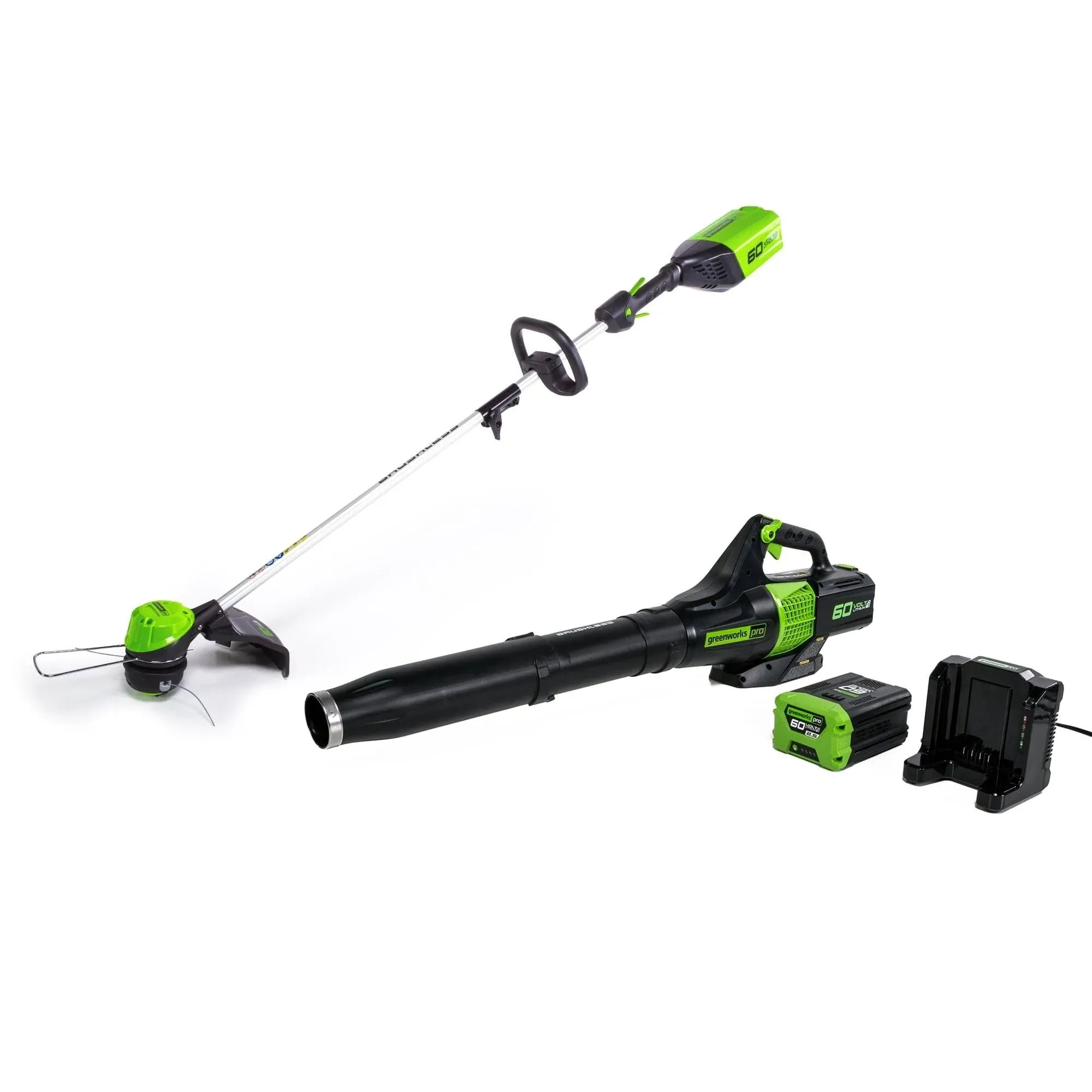 Greenworks 60V 13&#034; Cordless String Trimmer &amp; Leaf Blower Combo Kit