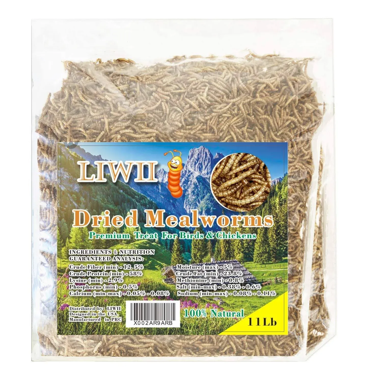 LIWII Dried Mealworms -11 lbs- 100% Natural Non GMO High Protein Mealworms - Bulk ...