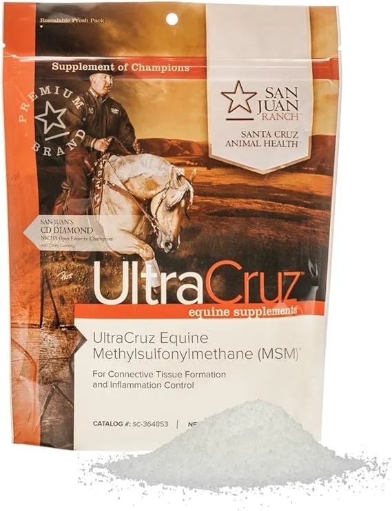 UltraCruz Equine Horse MSM Joint Supplement, 1 lb, Powder (21 Day Supply)