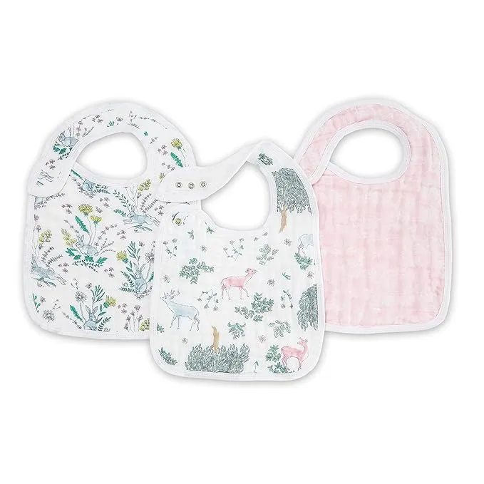 Aden + Anais 3Pk Classic Snap Bibs, Heart Breaker