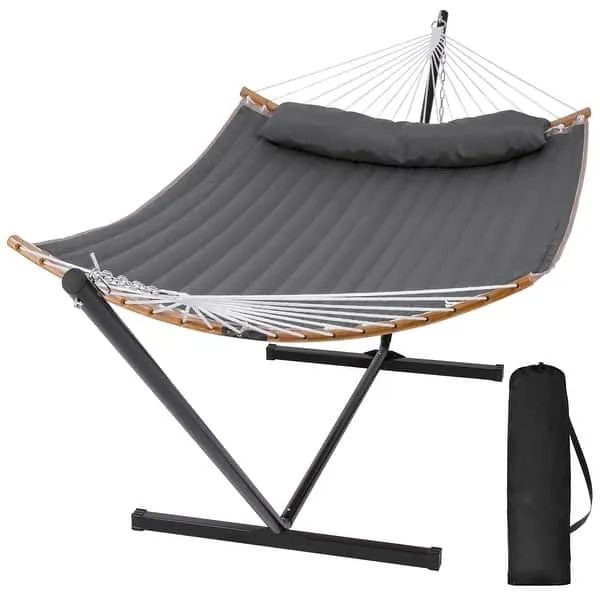 2-person Outdoor Hammock with Stand & Pillow - Bed Bath & Beyond - 34997689