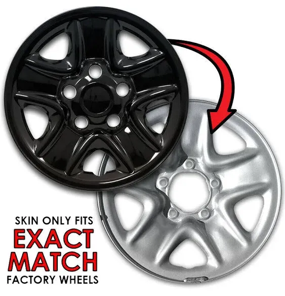 18" 4pc Gloss Black Wheel Skins (Set of 4) for Toyota Tundra 2007-2021