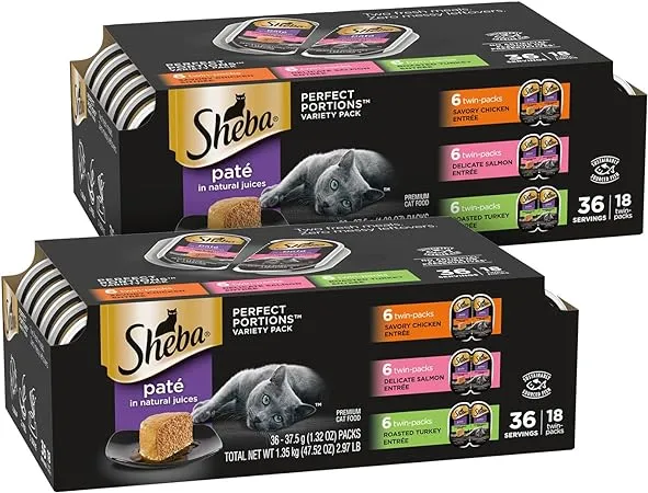 Sheba Perfect Portions Cat Food, Premium, Savory Mixed Grill Entree, Cuts in Gravy - 2 pack, 1.3 oz servings