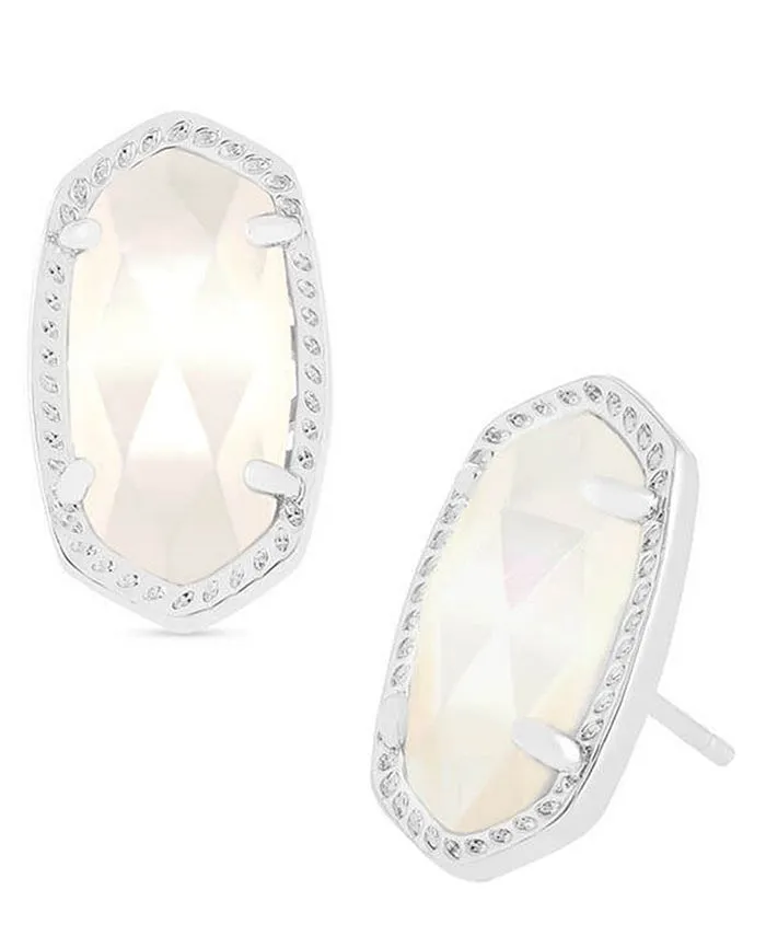 Kendra Scott Ellie Stud Earrings Gold Rose Quartz