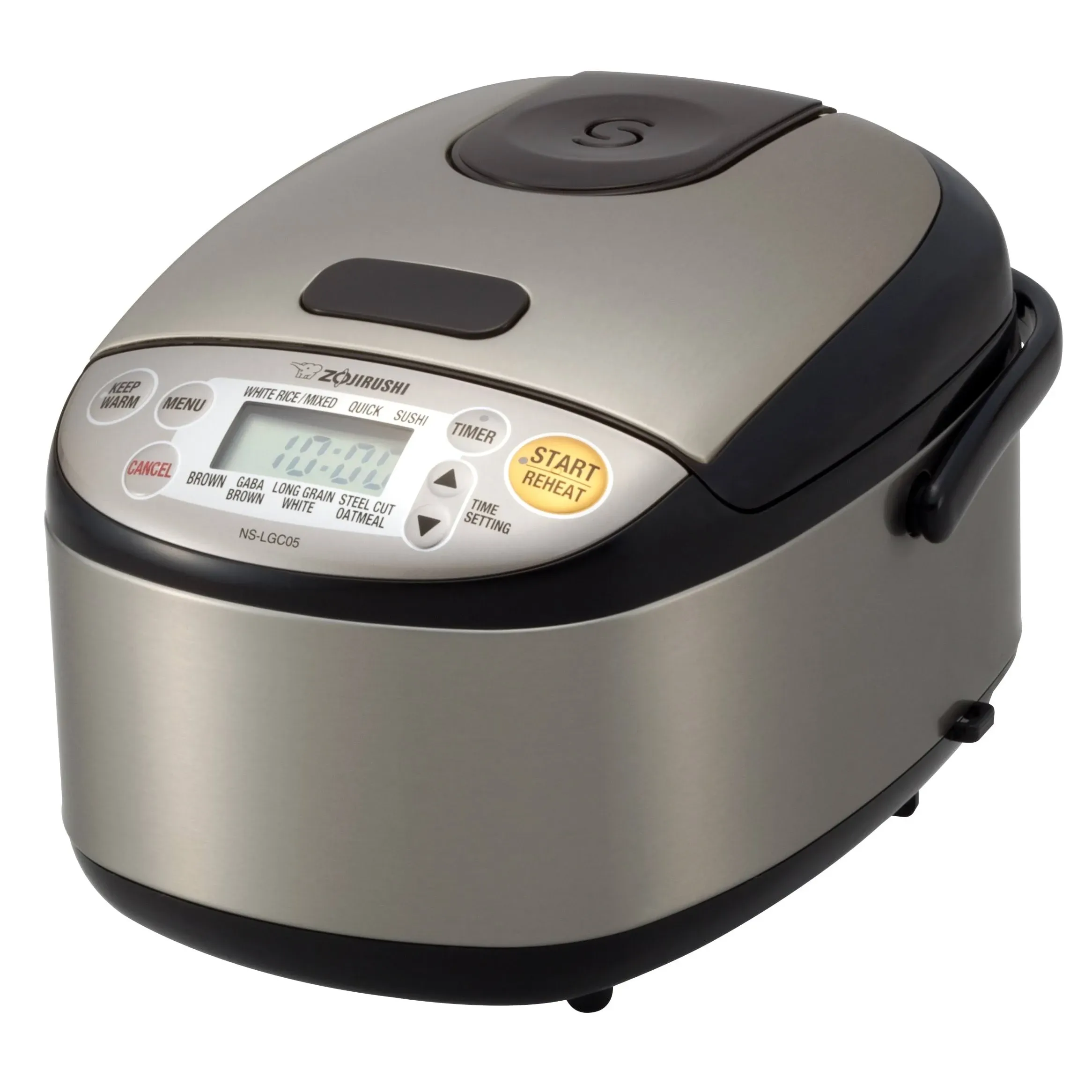 NS-LGC05XB Micom Rice Cooker &amp; Warmer, 3-Cups (Uncooked), Stainless Black