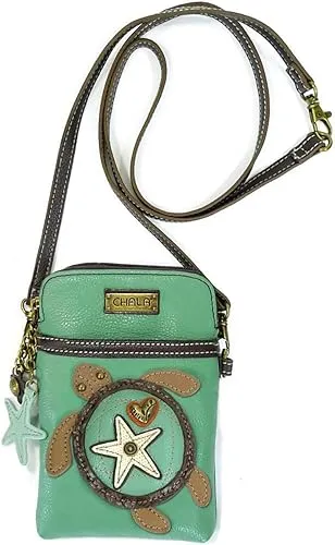 CHALA Cell Phone Crossbody Purse-Women PU Leather/Canvas Multicolor Handbag with Adjustable Strap