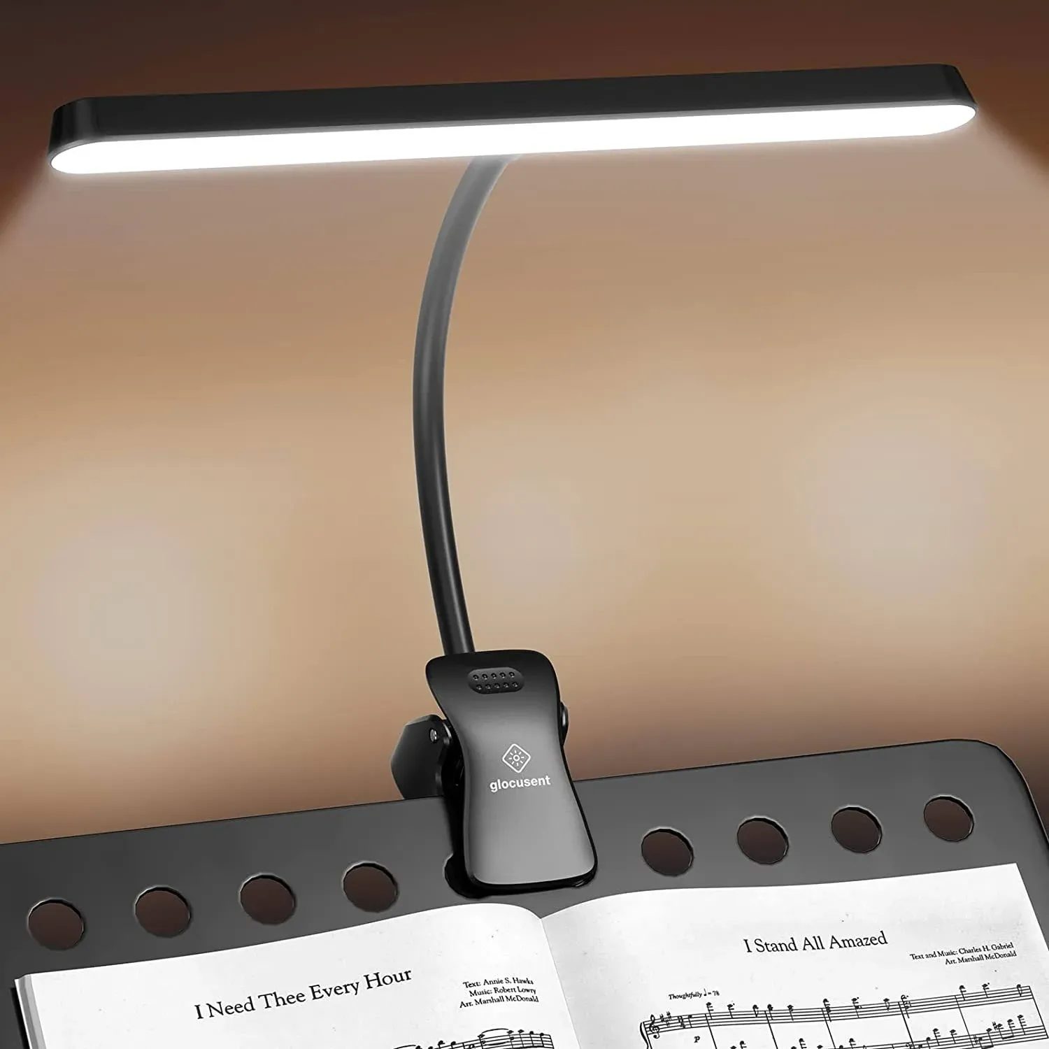 Glocusent 57 LED Super Bright Music Stand Light, Eye Caring Clip-on Piano Light