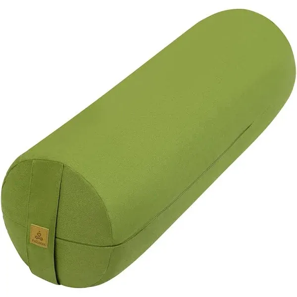 FelizMax Organic Buckwheat Bolster(24X9 in) Yoga Bolster Large, Green 