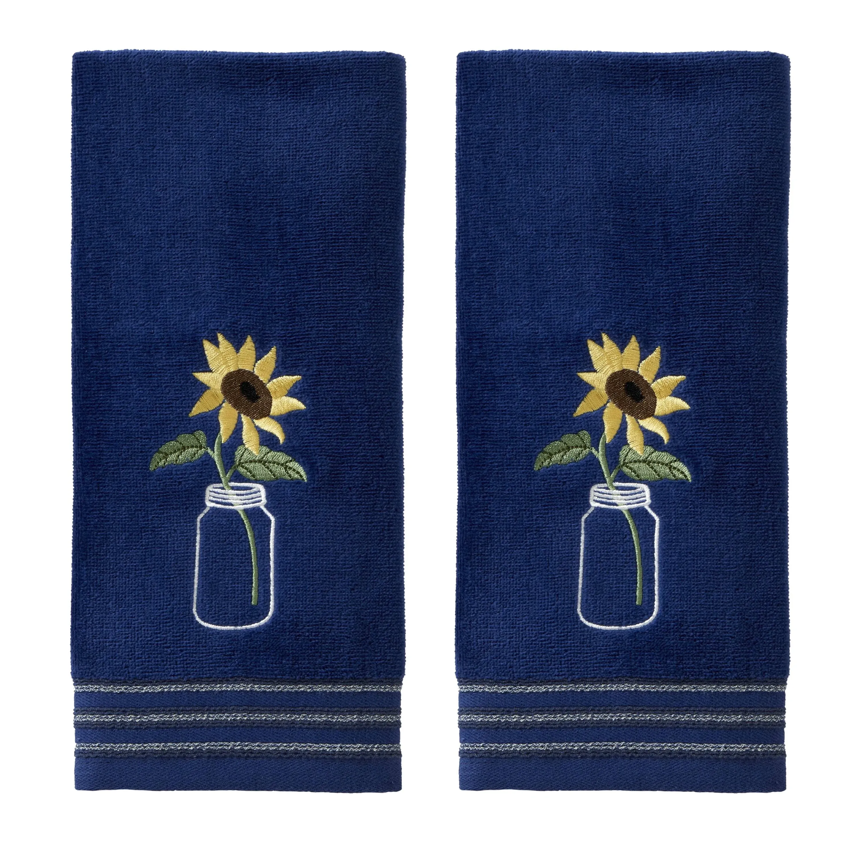 SKL Home by Saturday Knight Ltd. Sunflower in Jar Hand Towel (2-Pack), Blue