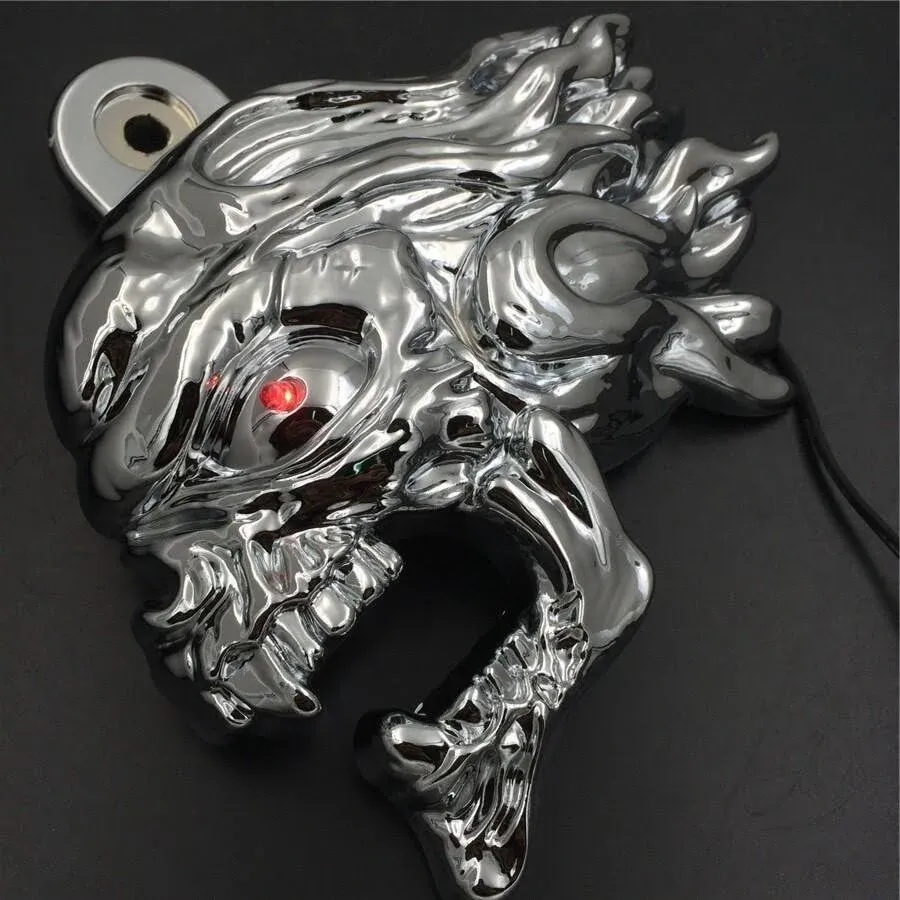 Chrome Zombie horn cover w/ LED For 92-20 Harley &#034;cowbell&#034; and all V-rod&#039;s