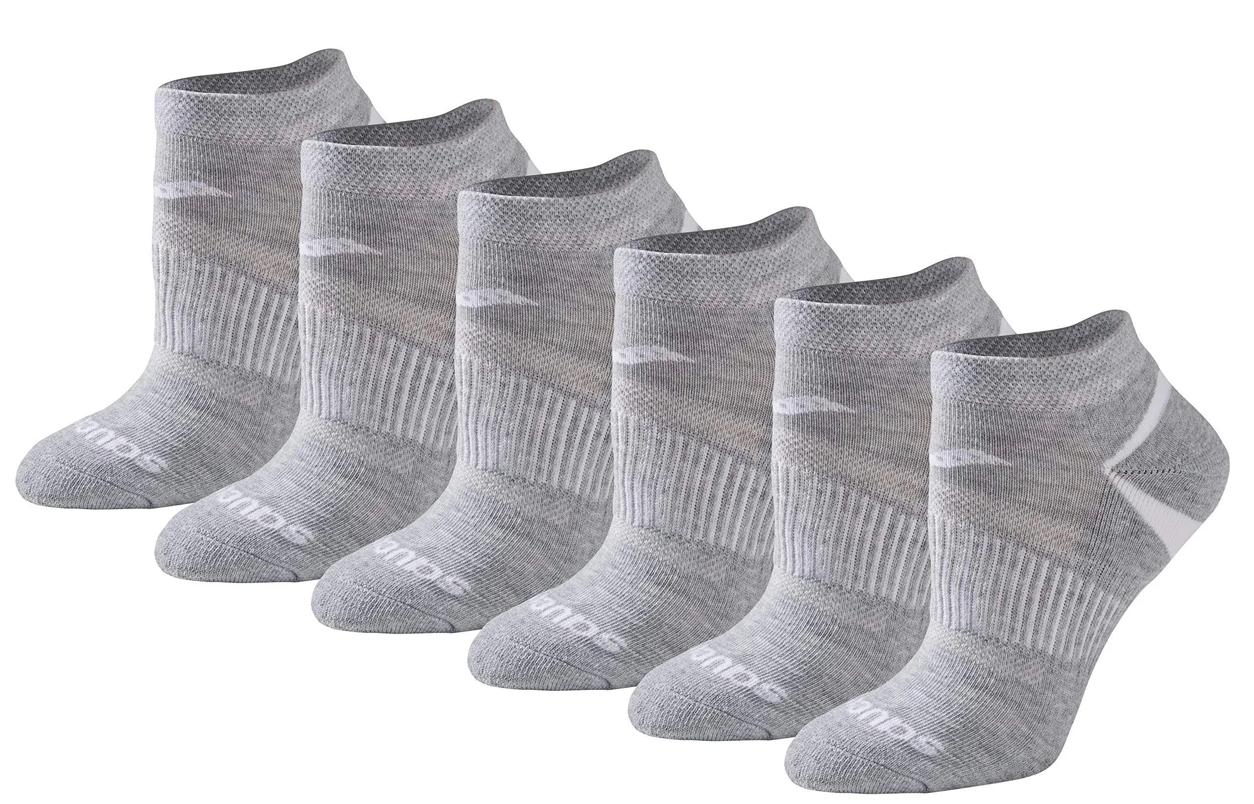 Saucony Women's RunDry Performance Selective Cushion Socks, Available in S-L (6, 12 Pairs )