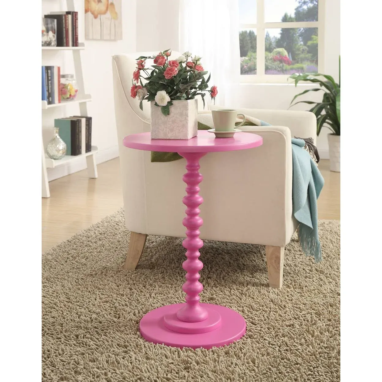 Convenience Concepts Palm Beach Spindle Table - Pink