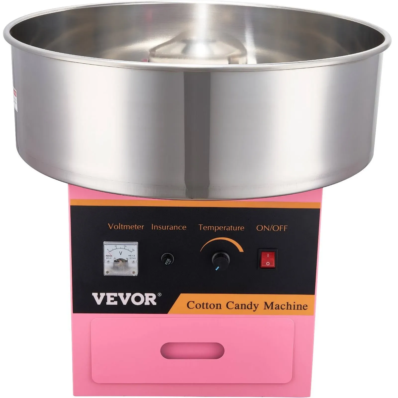 VEVOR Commercial Cotton Candy Machine Sugar Floss Maker 1000W for Party Pink - Pink