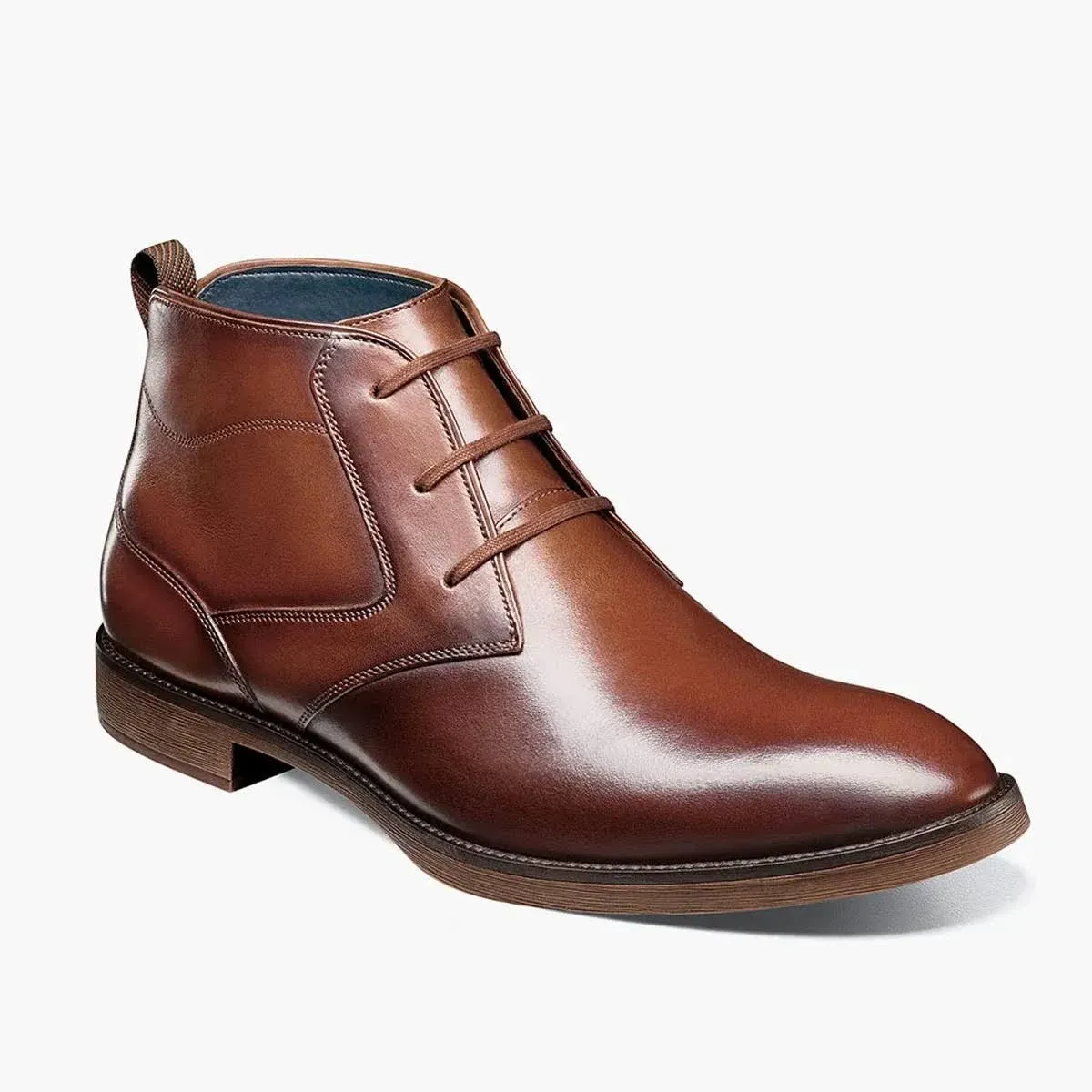 Stacy Adams Men's Kyron Plain Toe Chukka Boot - Cognac Smooth