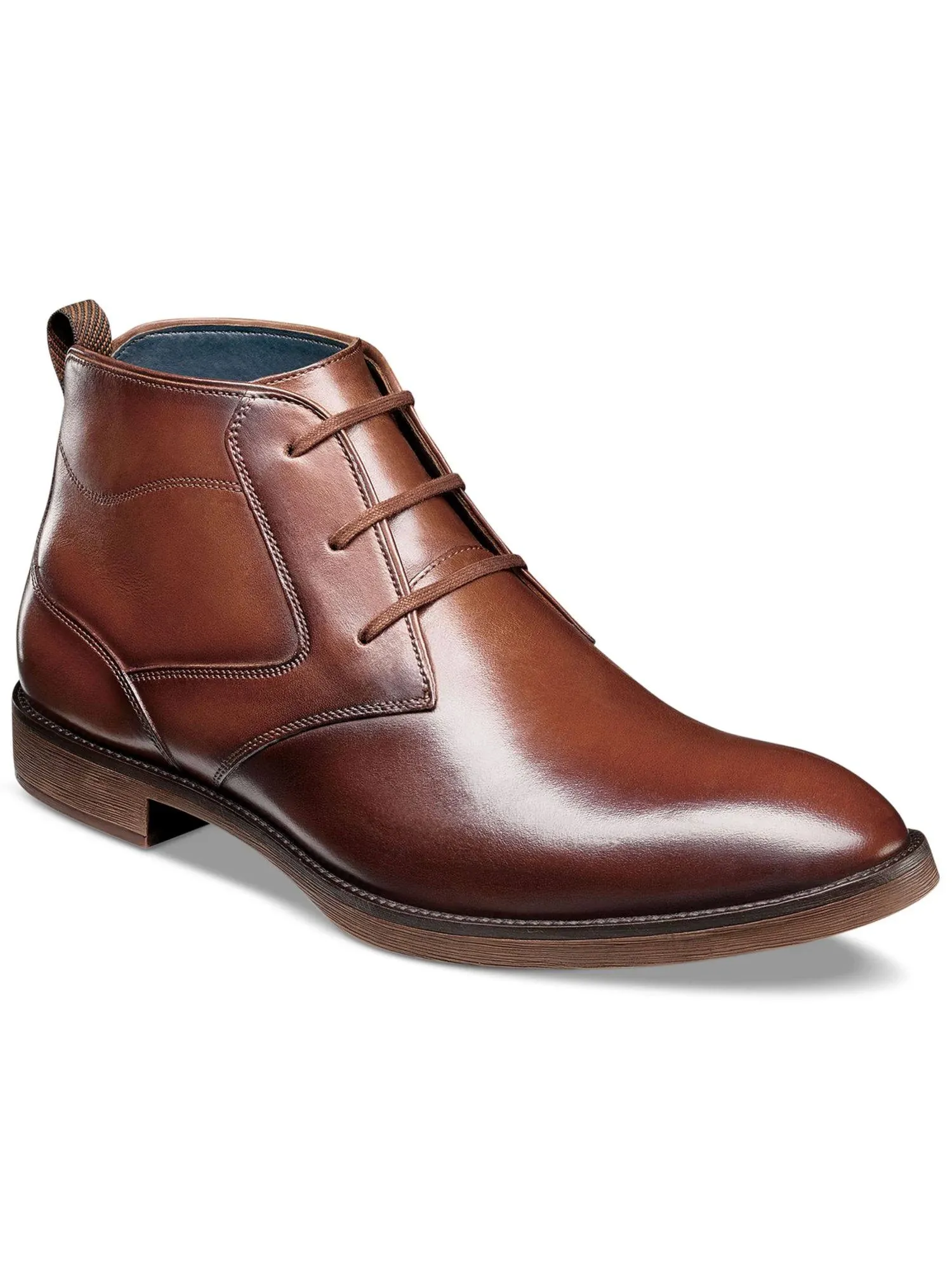 Stacy Adams Men's Kyron Plain Toe Chukka Boot - Cognac Smooth