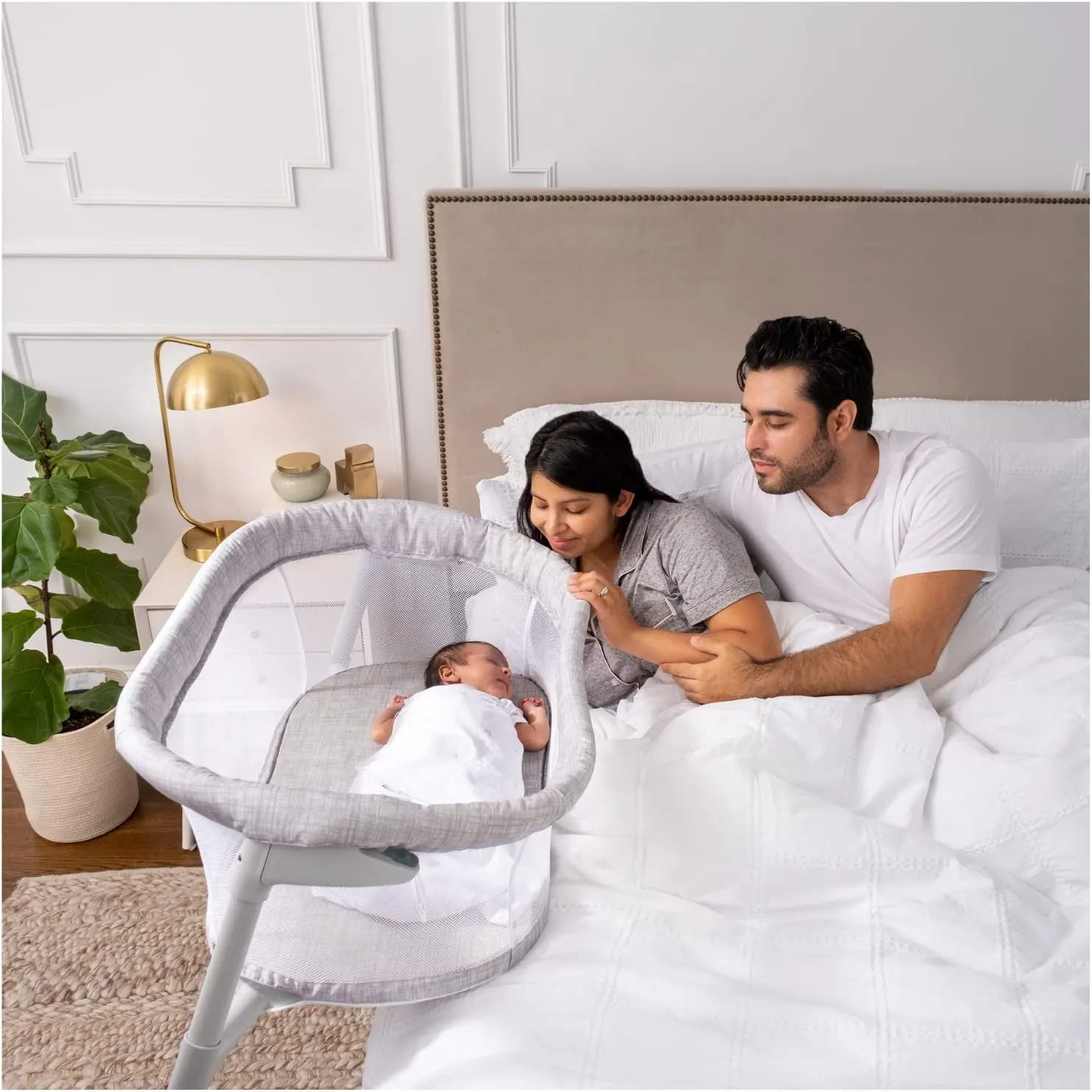 Halo® Bassinest® Flex™ - Portable Baby Bassinet - Newborn - 0-5 Months - Heather Weave