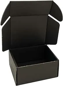 CH-BOX4x4x2'' Small Shipping Boxes 25 Pack, Black Corrugated Cardboard Mailers for Small Business (CM442B25)