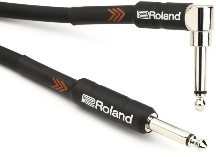 Roland Black Series 1/4" Angled/Straight Instrument Cable RIC-B5A