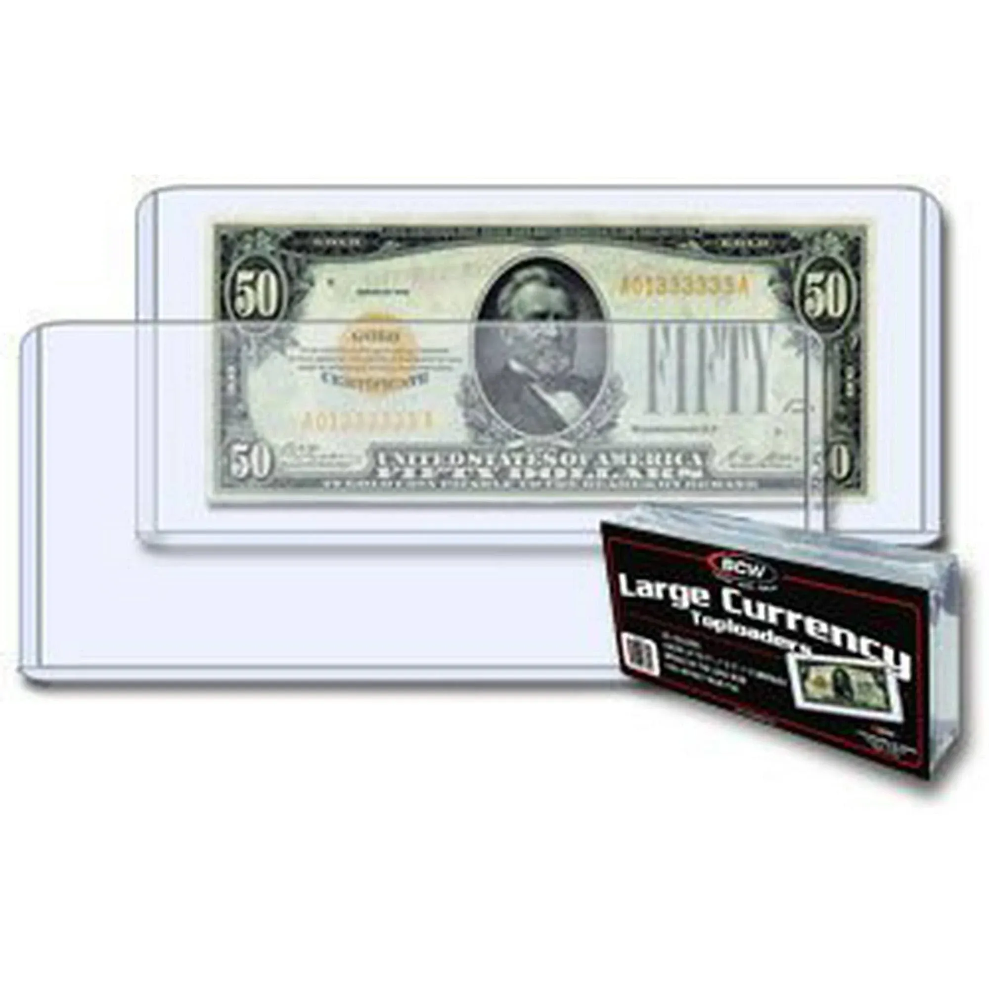 BCW Large Bill Currency Holder, Toploaders