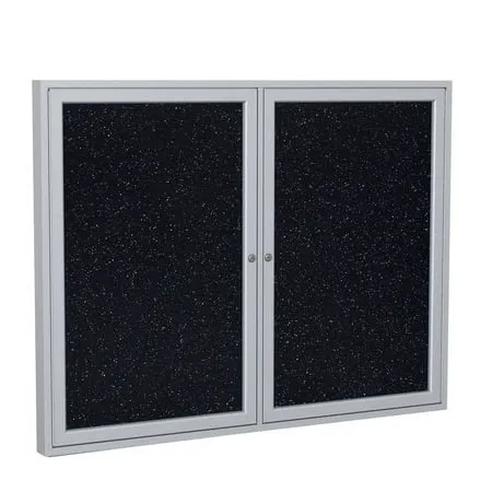 Ghent s 36 x 48 2 Door Enclosed Rubber Bulletin Board in Multi-Color