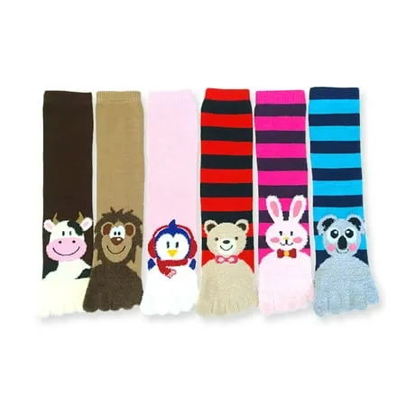 Mamia Women s Fancy Design Multi Color Winter Toe Socks (6 Pairs-Animal Print)