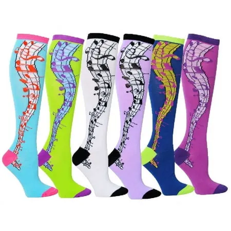 Yelete 6 Pairs Women's Fancy Design Multi Colorful Patterned Knee High Socks ...