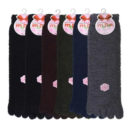 Mamia Women s Fancy Design Multi Color Winter Toe Socks (6 Pairs-Plain)