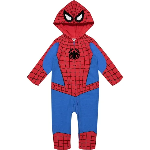 Marvel Avengers Spider-Man Zip Up Cosplay Coverall Newborn to Little Kid