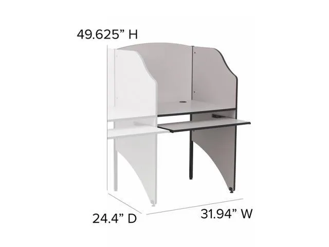 Add-On Study Carrel in Nebula Grey Finish