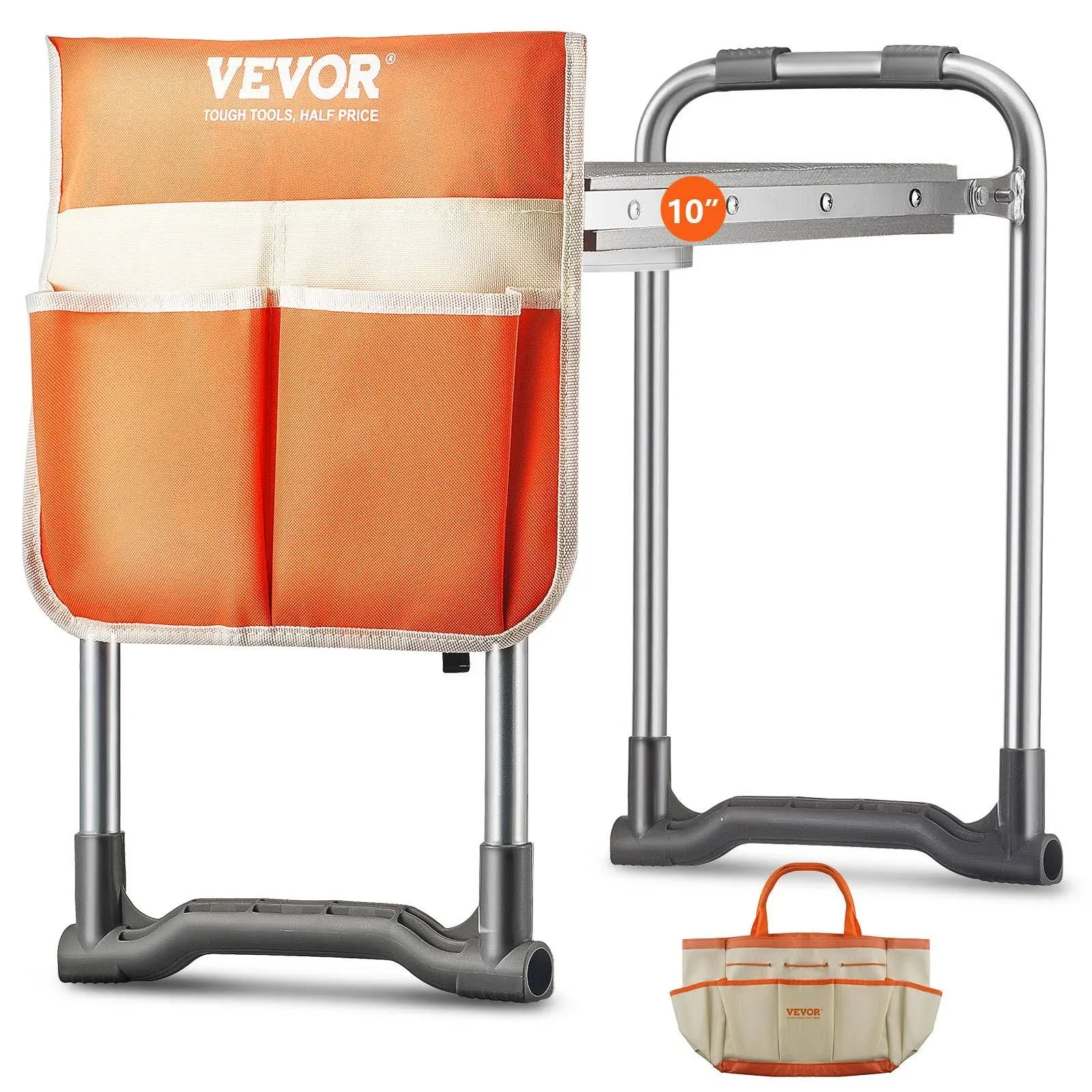 VEVOR Folding Garden Kneeler and Seat, 330 lbs. Load Capacity, 10 in. Eva Wide ...