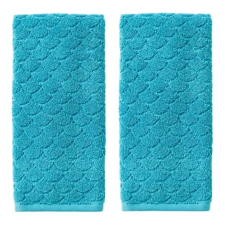 SKL Home Ocean Watercolor Scales Hand Towel, 2-Pack, Blue, 16x26 - Bath Towels - by Saturday Knight Limited | Houzz