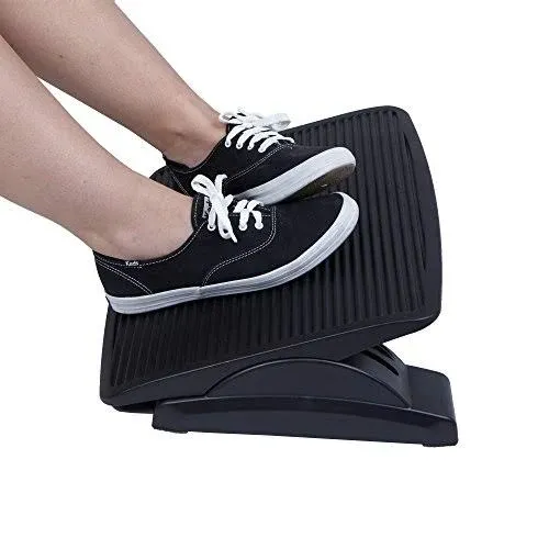 Mind Reader Adjustable Height Ergonomic Foot Rest, Black