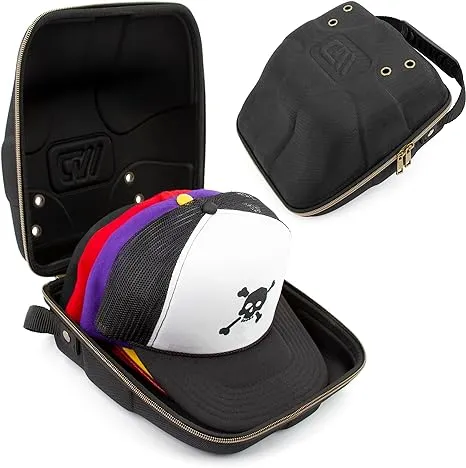 Casematix Hat Travel Case for Up to 3 Baseball Caps - Portable Hat Case Carrier ...