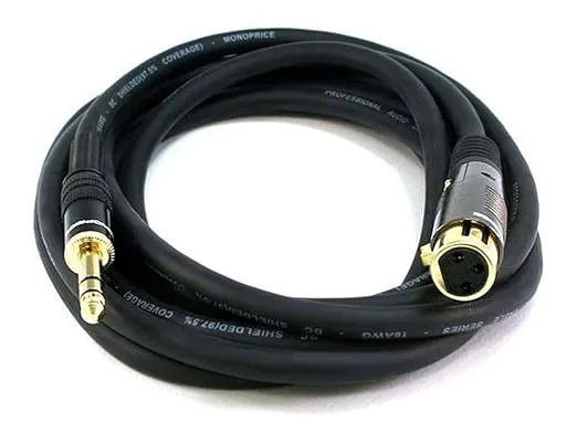 Monoprice 10ft Premier Series XLR Female to 1/4Inch TRS Male 16AWG Cable (