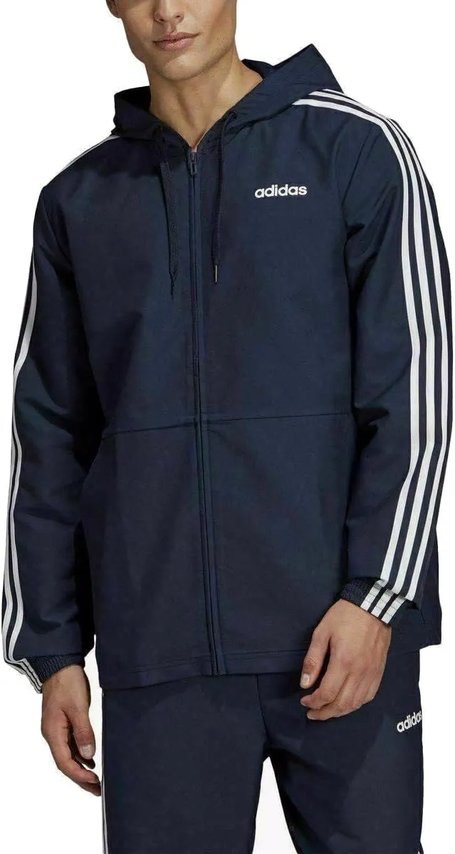 Adidas Mens Navy Blue Hooded Raincoat Jacket Size Small 