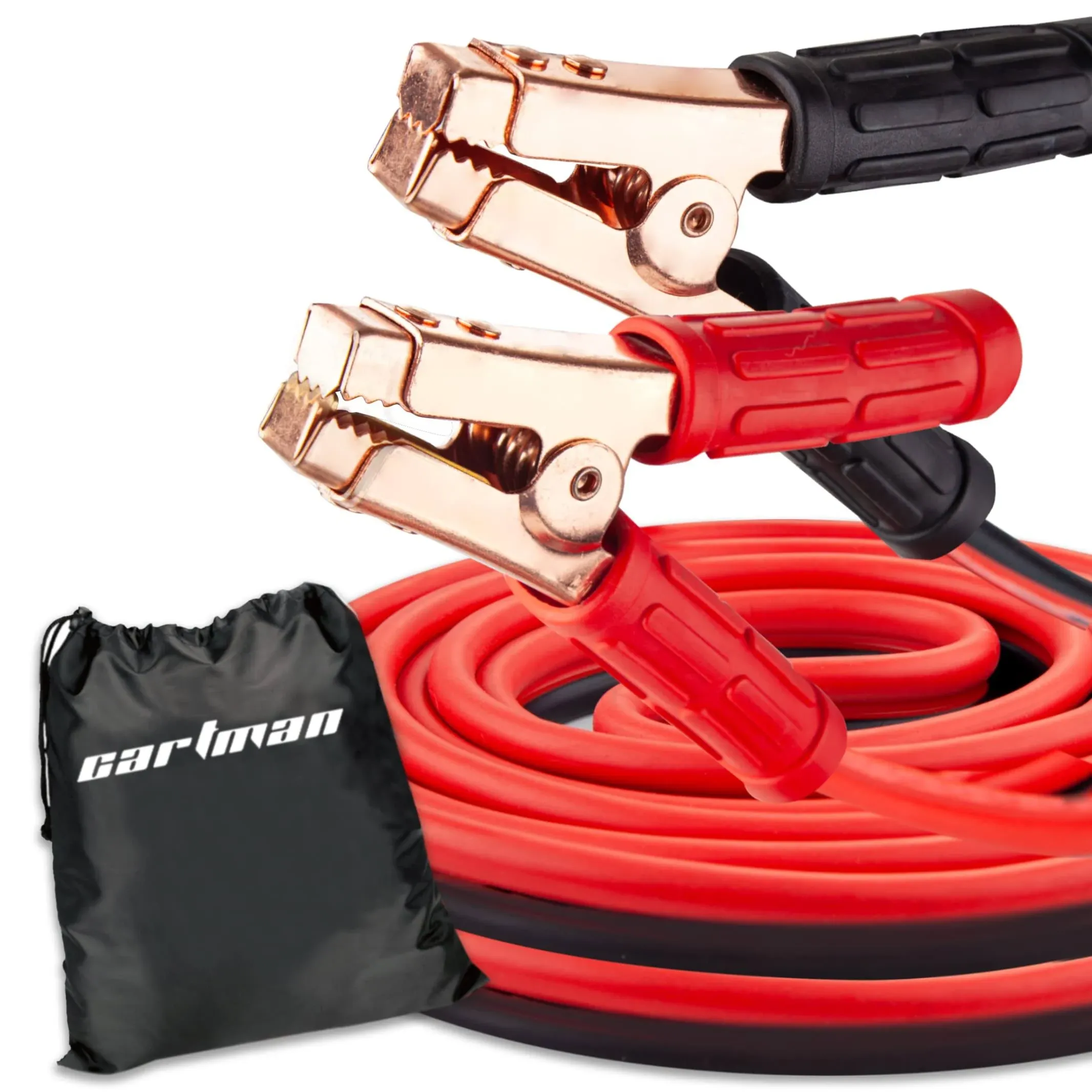 Cartman 1 Gauge 20 Feet Jumper Cables 800Amp Heavy Duty Booster Cables with Carry Bag